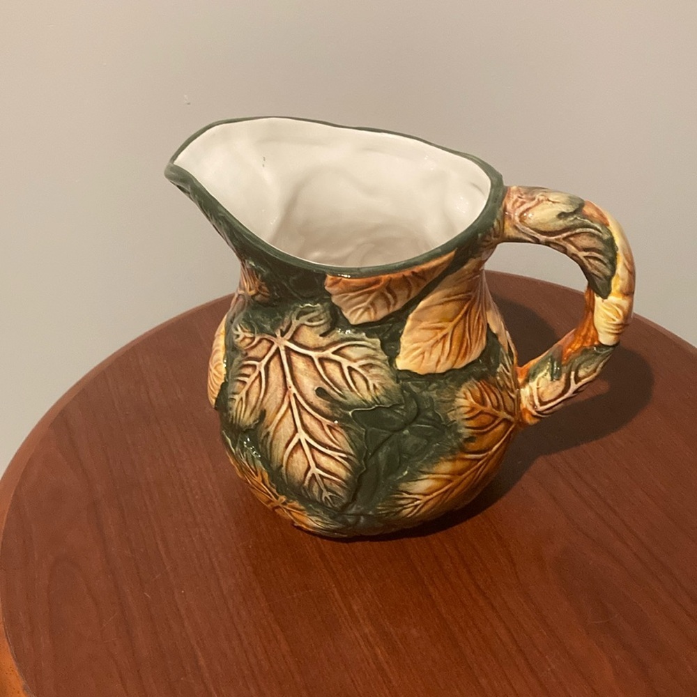 Vintage House of Lloyd Amber Leaves pitcher Thanksgiving Fall